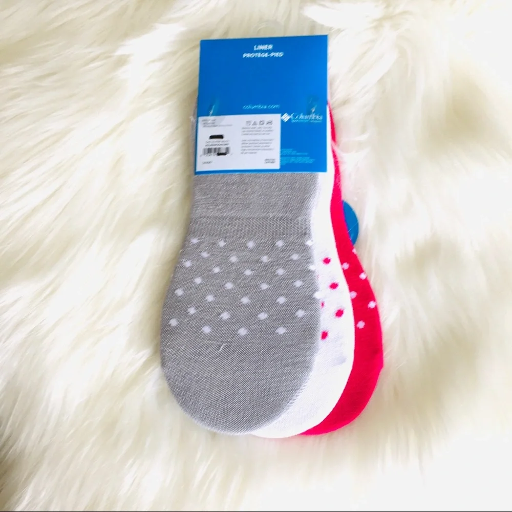 NWT Columbia Women’s 3 pk. Dottie Liner No-show Socks Polka Dot